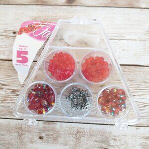 Cousin Corp Fashion Glass 5 Bracelet Jewelry Kit Red Metallics Jewelry Supply